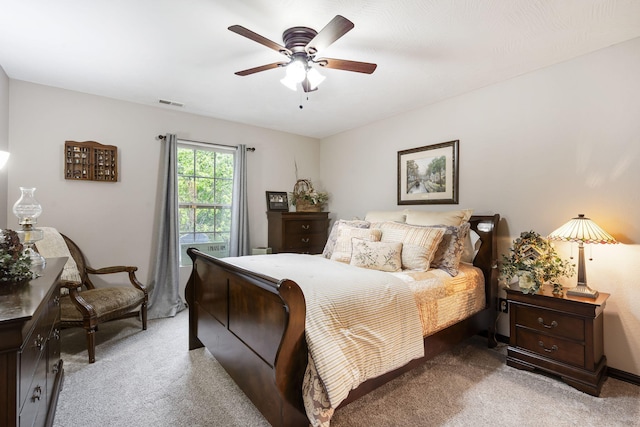 417 Panorama Dr, Cape Fair, MO 65624 - bedroom with light colored carpet and ceiling fan