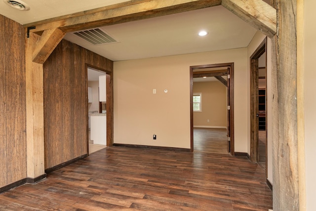 311 College St, Crane, MO 65633 - unfurnished room with wood finished floors and wooden walls