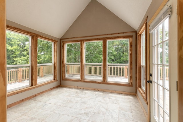 311 College St, Crane, MO 65633 - unfurnished sunroom featuring french doors and lofted ceiling