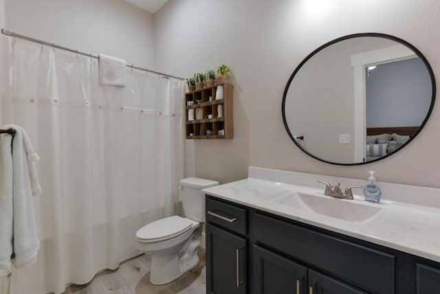 280 Lakefront Dr, Branson, MO 65616 - bathroom featuring vanity, shower / bathtub combination with curtain, and wood finished floors