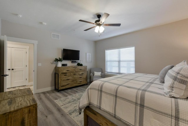 280 Lakefront Dr, Branson, MO 65616 - bedroom featuring light wood-type flooring and ceiling fan