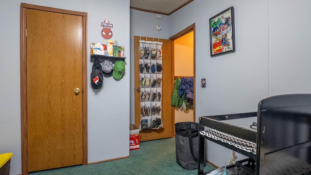 167 Timber Valley Rd, Mammoth Spring, AR 72554 - carpeted office space with ornamental molding and a textured ceiling