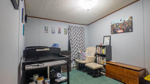 167 Timber Valley Rd, Mammoth Spring, AR 72554 - office space featuring carpet flooring, crown molding, and a textured ceiling