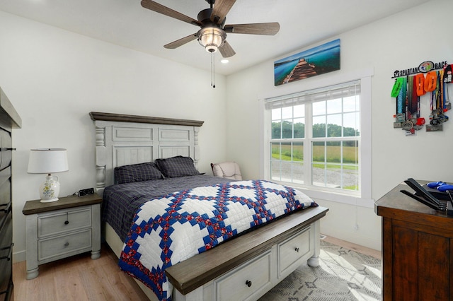 4360 State Highway Ww, Verona, MO 65769 - bedroom featuring recessed lighting, a ceiling fan, and light wood-style floors