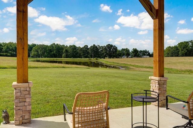 4360 State Highway Ww, Verona, MO 65769 - view of grassy yard with a water view and a patio