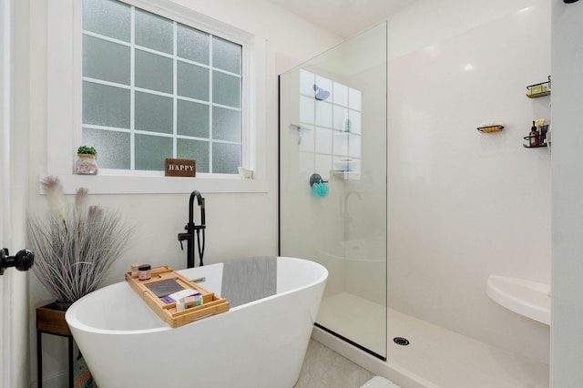 4360 State Highway Ww, Verona, MO 65769 - full bathroom featuring a freestanding tub and a walk in shower