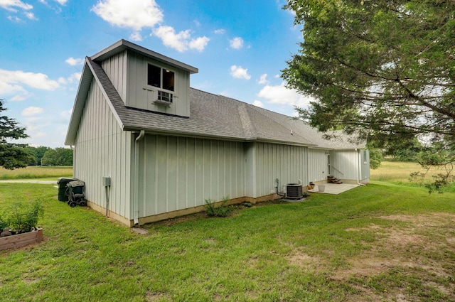 4360 State Highway Ww, Verona, MO 65769 - rear view of property featuring a yard, roof with shingles, board and batten siding, and cooling unit