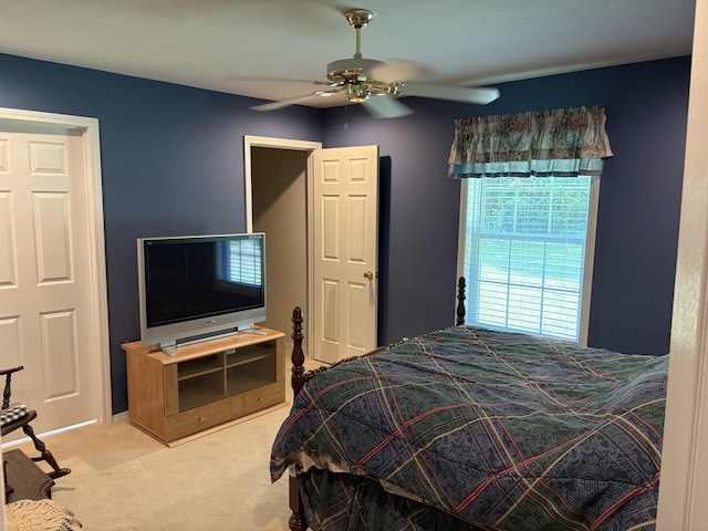 4849 W Rose Hill Rd, Billings, MO 65610 - bedroom featuring light colored carpet and ceiling fan