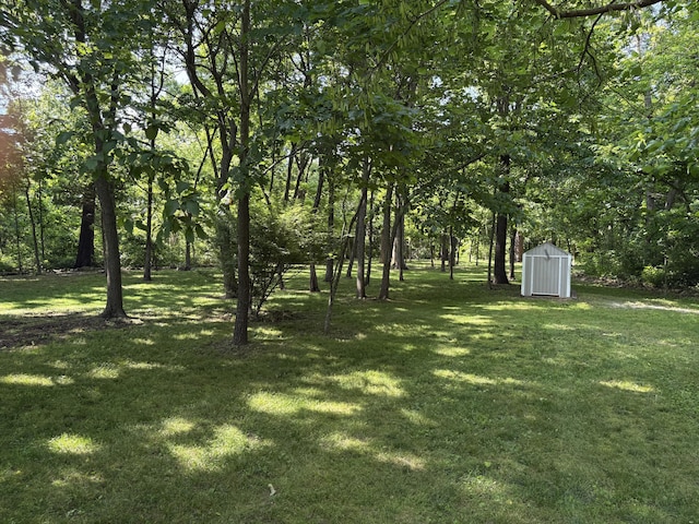 4849 W Rose Hill Rd, Billings, MO 65610 - view of grassy yard with a storage shed