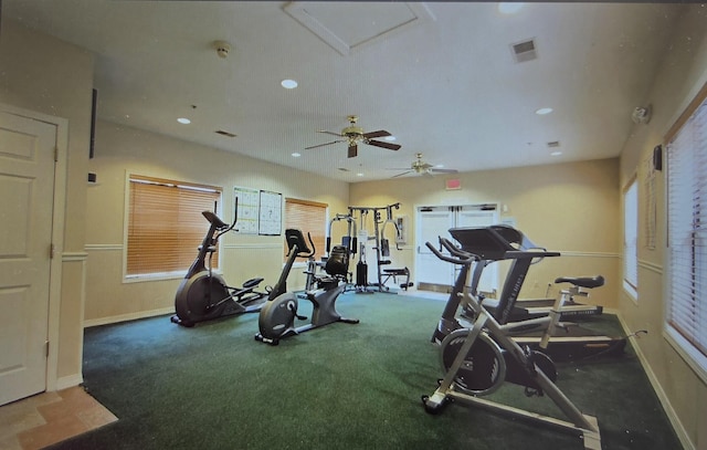 835 Fairview St Unit 3, Branson, MO 65616 - workout area with recessed lighting and a ceiling fan