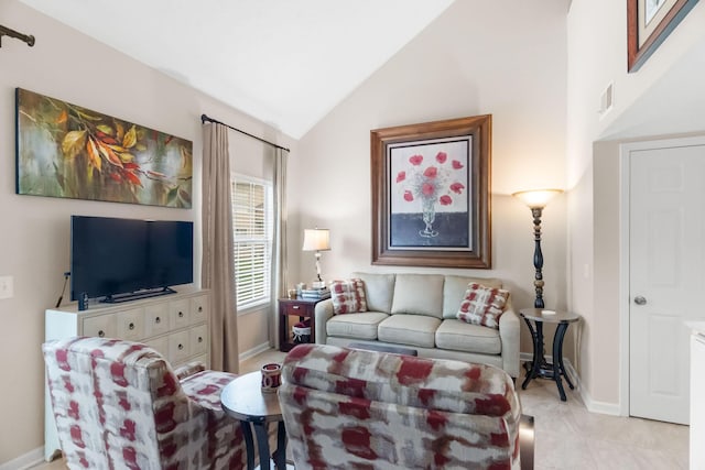540 Abby Ln Unit 6, Branson, MO 65616 - living area with lofted ceiling and light tile patterned floors