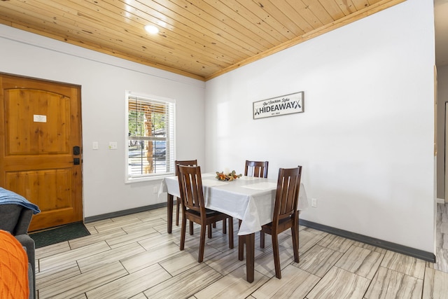 19899 E 1820th Rd, Fair Play, MO 65649 - dining space featuring wood finish floors, crown molding, and wood ceiling