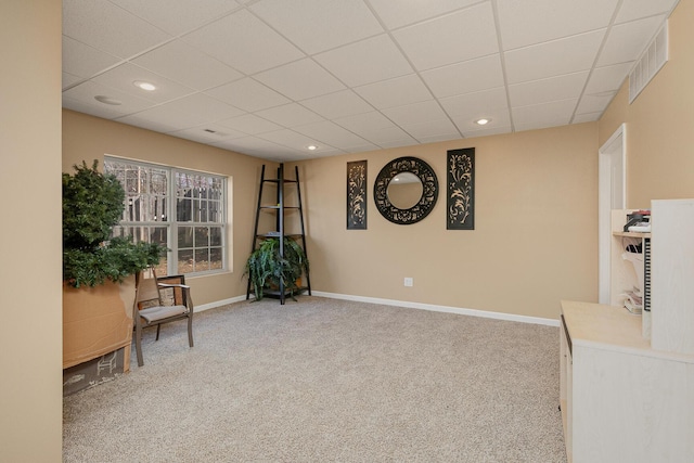 3223 W Melbourne St, Springfield, MO 65810 - sitting room featuring carpet floors, a paneled ceiling, and recessed lighting