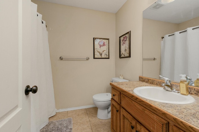 3223 W Melbourne St, Springfield, MO 65810 - full bath featuring vanity, tile patterned floors, and a shower with shower curtain