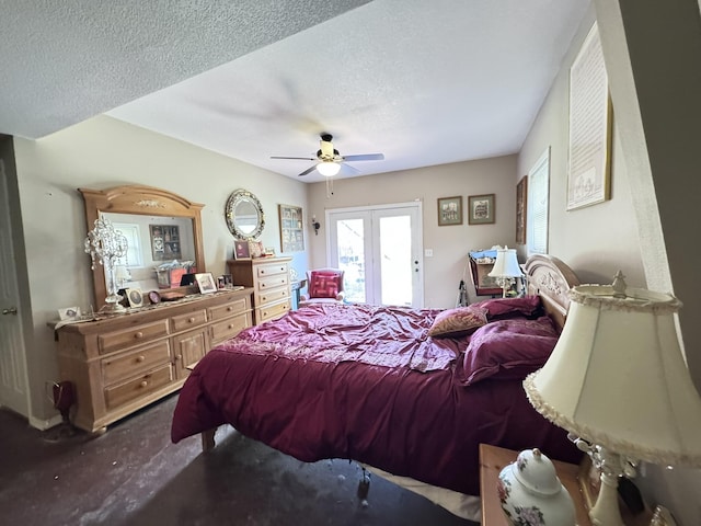 3517 Hackberry Ln, Joplin, MO 64801 - bedroom with carpet floors, a textured ceiling, ceiling fan, and access to exterior