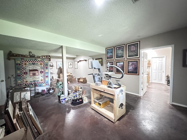 3517 Hackberry Ln, Joplin, MO 64801 - office area featuring concrete flooring and a textured ceiling