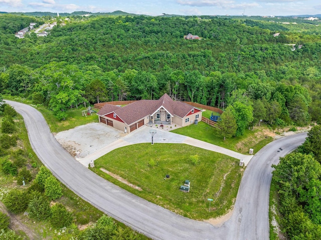 770 Mills Hollow Rd, Branson, MO 65616 - aerial view of property and surrounding area featuring a heavily wooded area