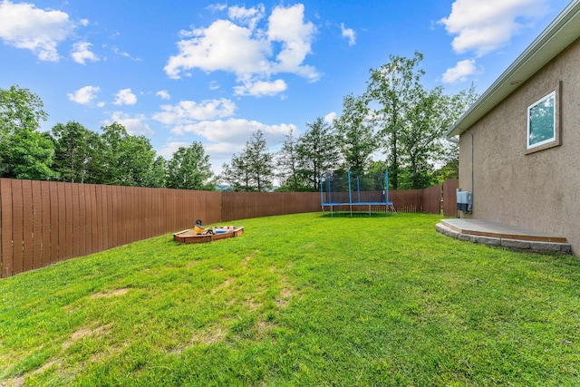770 Mills Hollow Rd, Branson, MO 65616 - fenced backyard featuring a trampoline