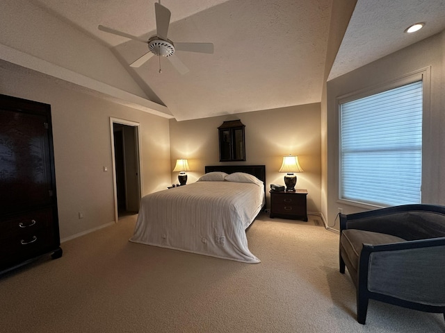 3454 W Countryside Dr, Springfield, MO 65807 - bedroom with vaulted ceiling, carpet, and ceiling fan