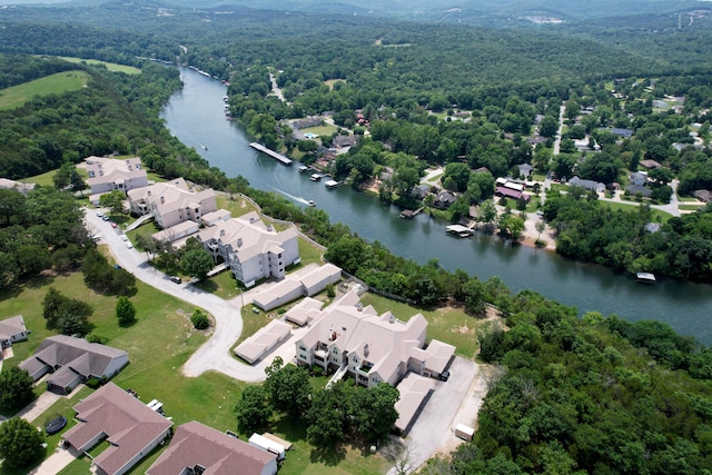 280 W Woodland Dr Unit Ld, Branson, MO 65616 - aerial view of property and surrounding area with a nearby body of water and nearby suburban area