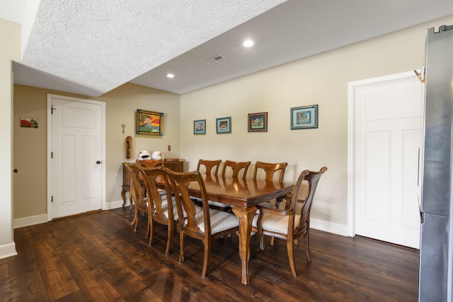 715 S Oak Terrace Dr, Nixa, MO 65714 - dining area with dark wood-style floors, recessed lighting, and a textured ceiling