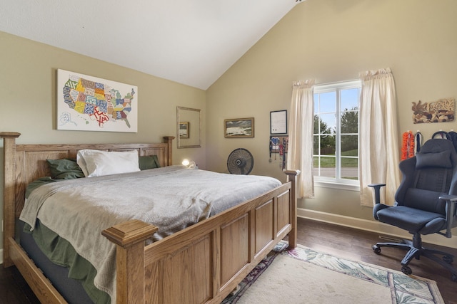 715 S Oak Terrace Dr, Nixa, MO 65714 - bedroom featuring wood finished floors and high vaulted ceiling