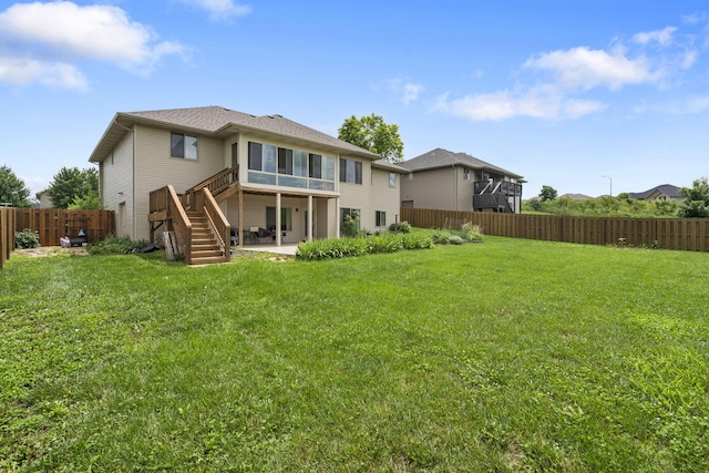 715 S Oak Terrace Dr, Nixa, MO 65714 - rear view of house featuring a fenced backyard, stairs, and a patio area