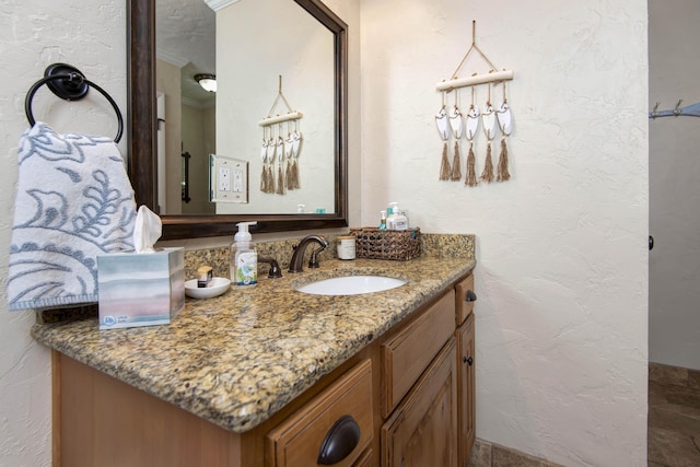 14 Little Creek Ln, Kimberling City, MO 65686 - bathroom featuring vanity and a textured wall