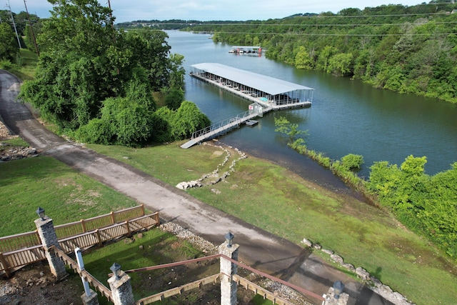 14 Little Creek Ln, Kimberling City, MO 65686 - dock area with a water view and a wooded view