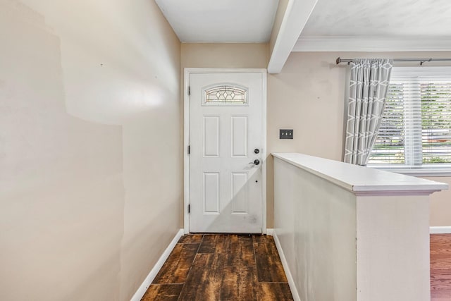 829 W Highland St, Springfield, MO 65807 - doorway to outside with dark wood-style flooring and baseboards