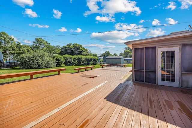 829 W Highland St, Springfield, MO 65807 - deck with a storage unit and a yard