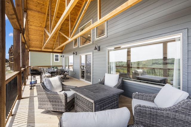 34 Shellie Ln, Branson, MO 65616 - view of patio / terrace featuring outdoor dining space, a deck, and an outdoor hangout area