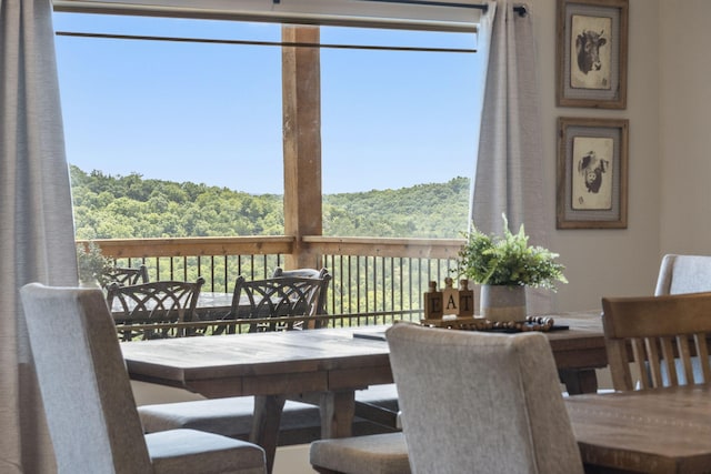 34 Shellie Ln, Branson, MO 65616 - dining space featuring healthy amount of natural light and a forest view