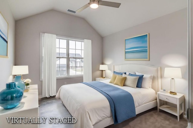917 S Deerfield Ct, Nixa, MO 65714 - bedroom featuring vaulted ceiling and ceiling fan