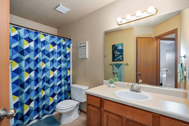 608 S Ashwood Ct, Nixa, MO 65714 - bathroom with vanity, tile patterned floors, and a shower with curtain