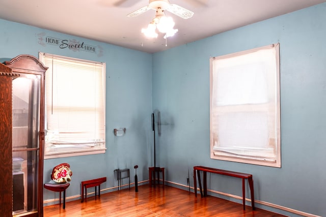 705 Preacher Roe Blvd, West Plains, MO 65775 - unfurnished room with ceiling fan and wood finished floors
