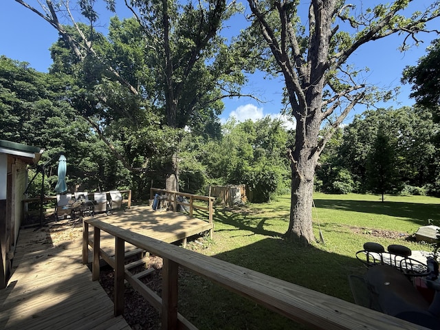 1235 W State Route 17, Houston, MO 65483 - wooden deck with a yard and view of scattered trees