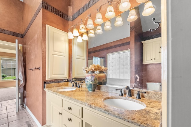 966 S Carriage Ave, Springfield, MO 65809 - full bath with tile patterned floors and double vanity
