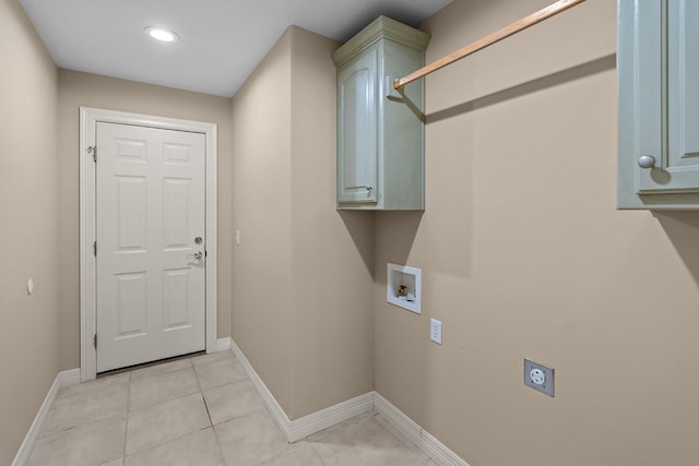 628 N Alexandria St, Nixa, MO 65714 - washroom featuring hookup for a washing machine, cabinet space, electric dryer hookup, light tile patterned floors, and recessed lighting