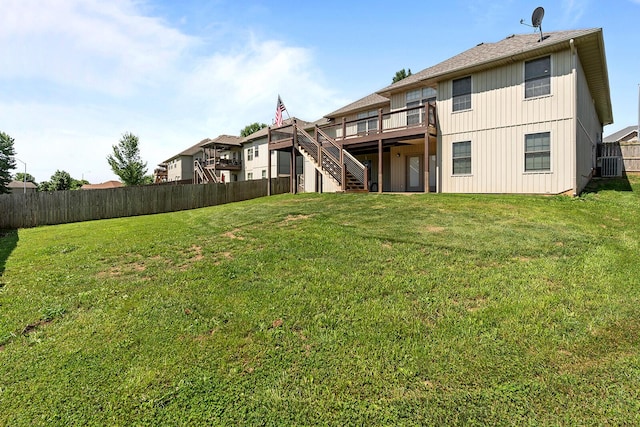 628 N Alexandria St, Nixa, MO 65714 - rear view of property featuring stairs, a wooden deck, and board and batten siding