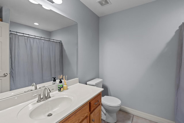 628 N Alexandria St, Nixa, MO 65714 - bathroom featuring tile patterned floors, vanity, and curtained shower