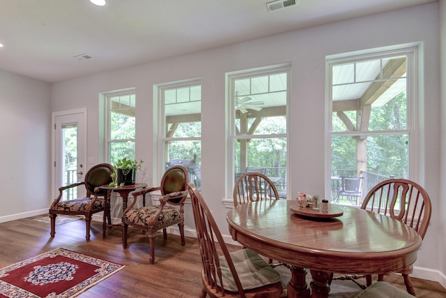 21791 Mill Creek Dr, Shell Knob, MO 65747 - dining room featuring healthy amount of natural light, wood finished floors, and recessed lighting