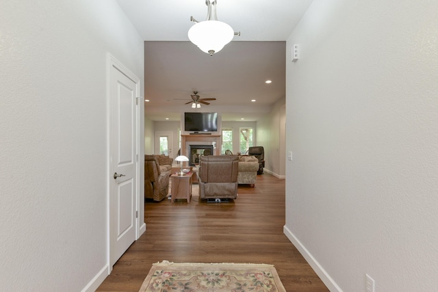 21791 Mill Creek Dr, Shell Knob, MO 65747 - hallway featuring wood finished floors and recessed lighting