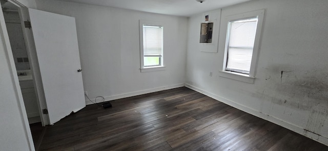 2351 E Pacific St, Springfield, MO 65803 - spare room featuring dark wood finished floors and electric panel