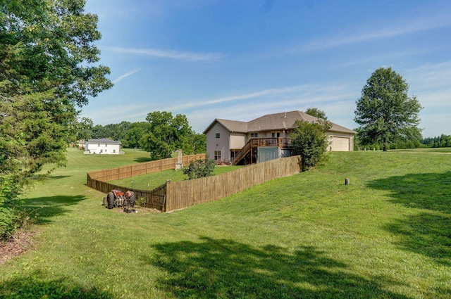 136 Cedar Dale Ln, Ozark, MO 65721 - view of yard with a garage and stairs