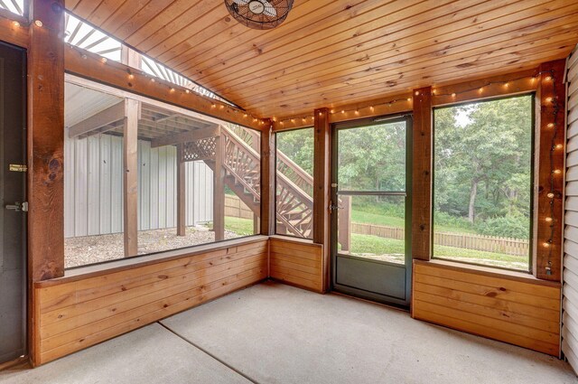 136 Cedar Dale Ln, Ozark, MO 65721 - unfurnished sunroom with plenty of natural light and vaulted ceiling