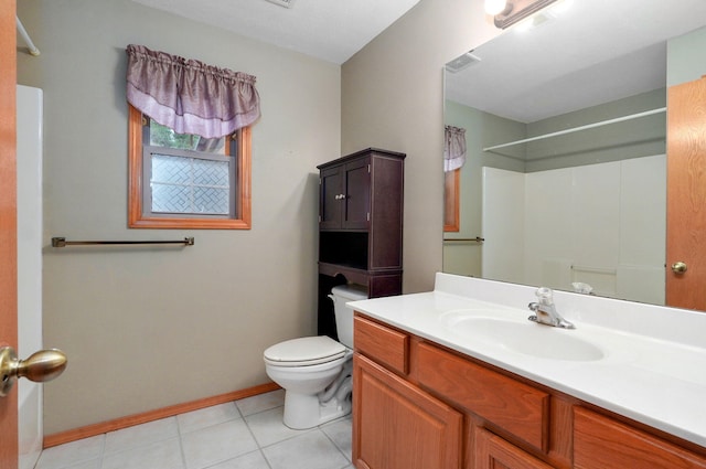 136 Cedar Dale Ln, Ozark, MO 65721 - bathroom with a shower, vanity, and tile patterned flooring