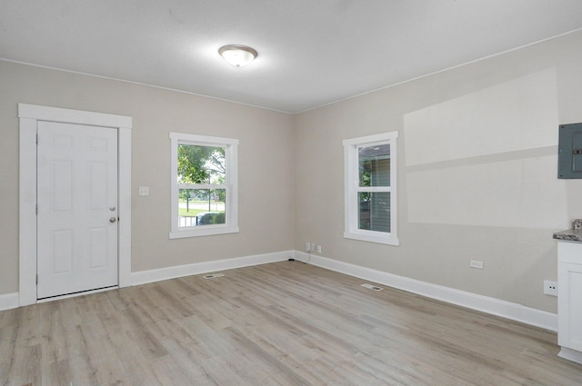 619 N Nettleton Ave, Springfield, MO 65802 - spare room with light wood finished floors and electric panel