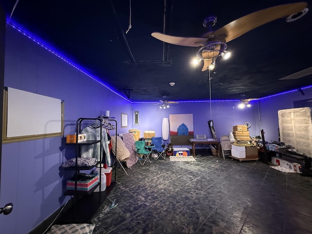 6424 W Farm Rd Unit 140, Springfield, MO 65802 - home theater featuring ceiling fan