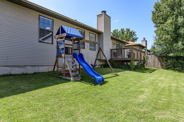 828 S Chinkapin Ave, Nixa, MO 65714 - back of house featuring a playground and a chimney